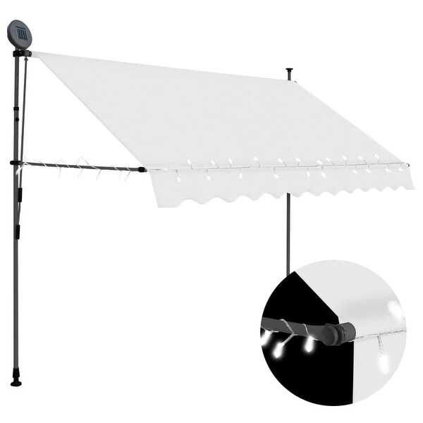 Shop vidaXL Manual Retractable Awning with LED 118.1" Cream - Overstock
